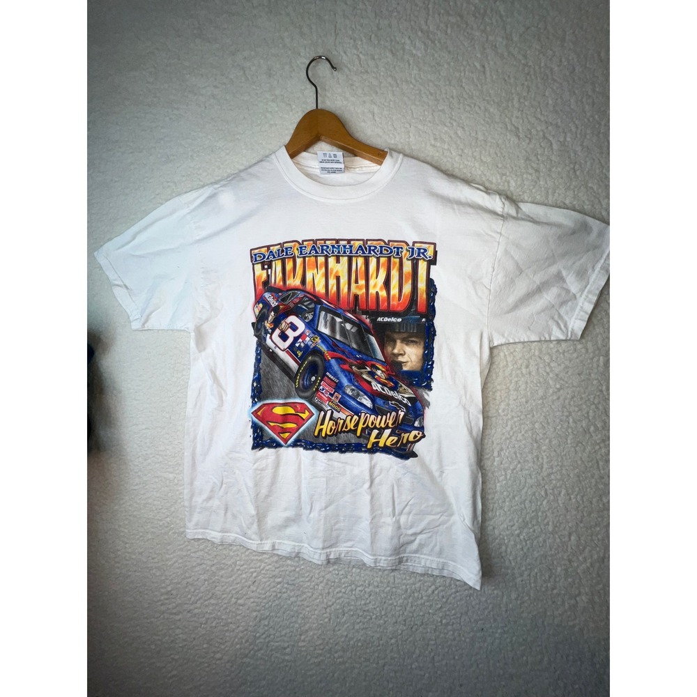 Vintage 1999 Dale Earnhardt Jr Superman Racing Shirt Mens Large Chase Authentics